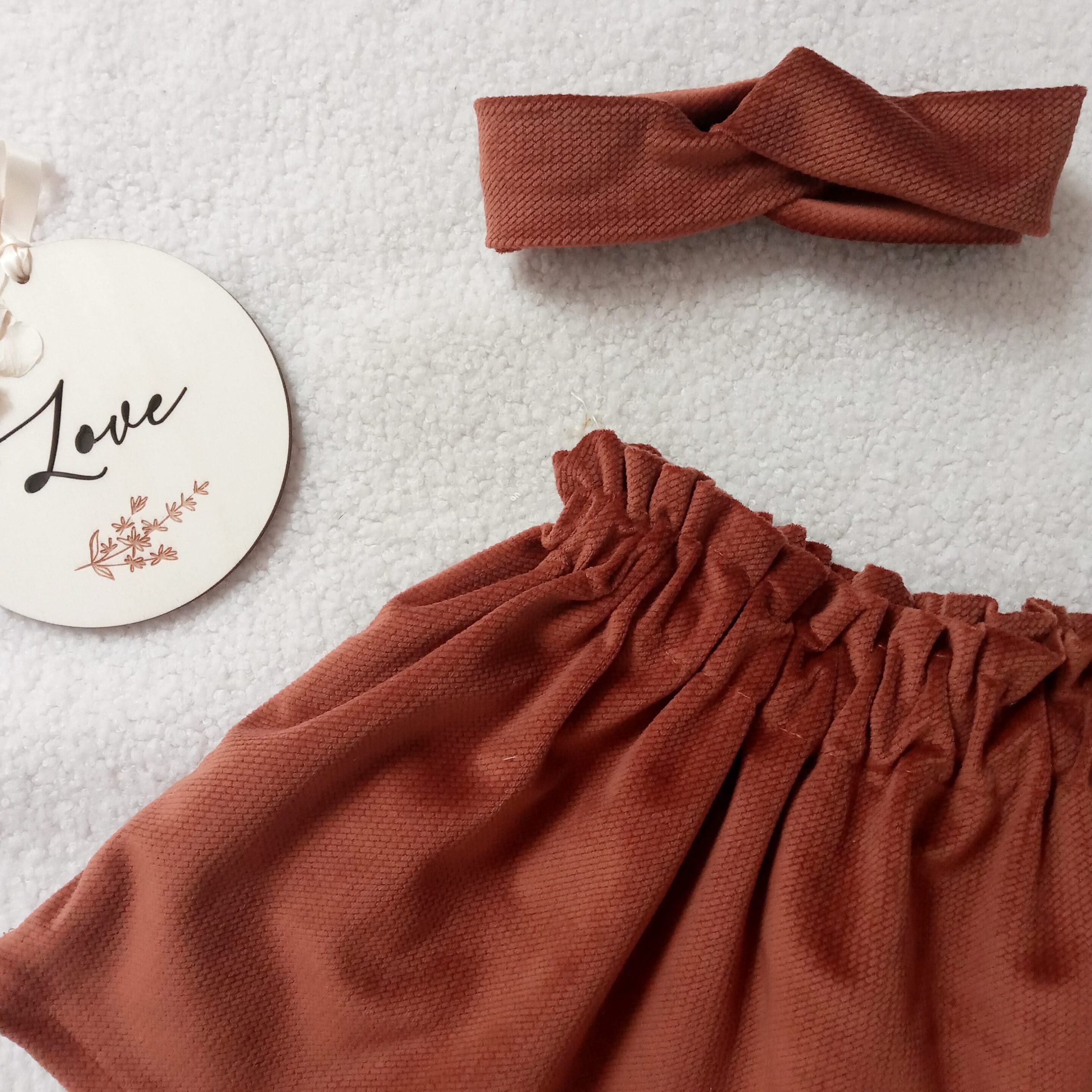 Bandeau, velours camel