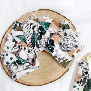 Lingettes lavables, jungle x8