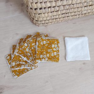 Lingettes lavables, Liberty Capel moutarde x8