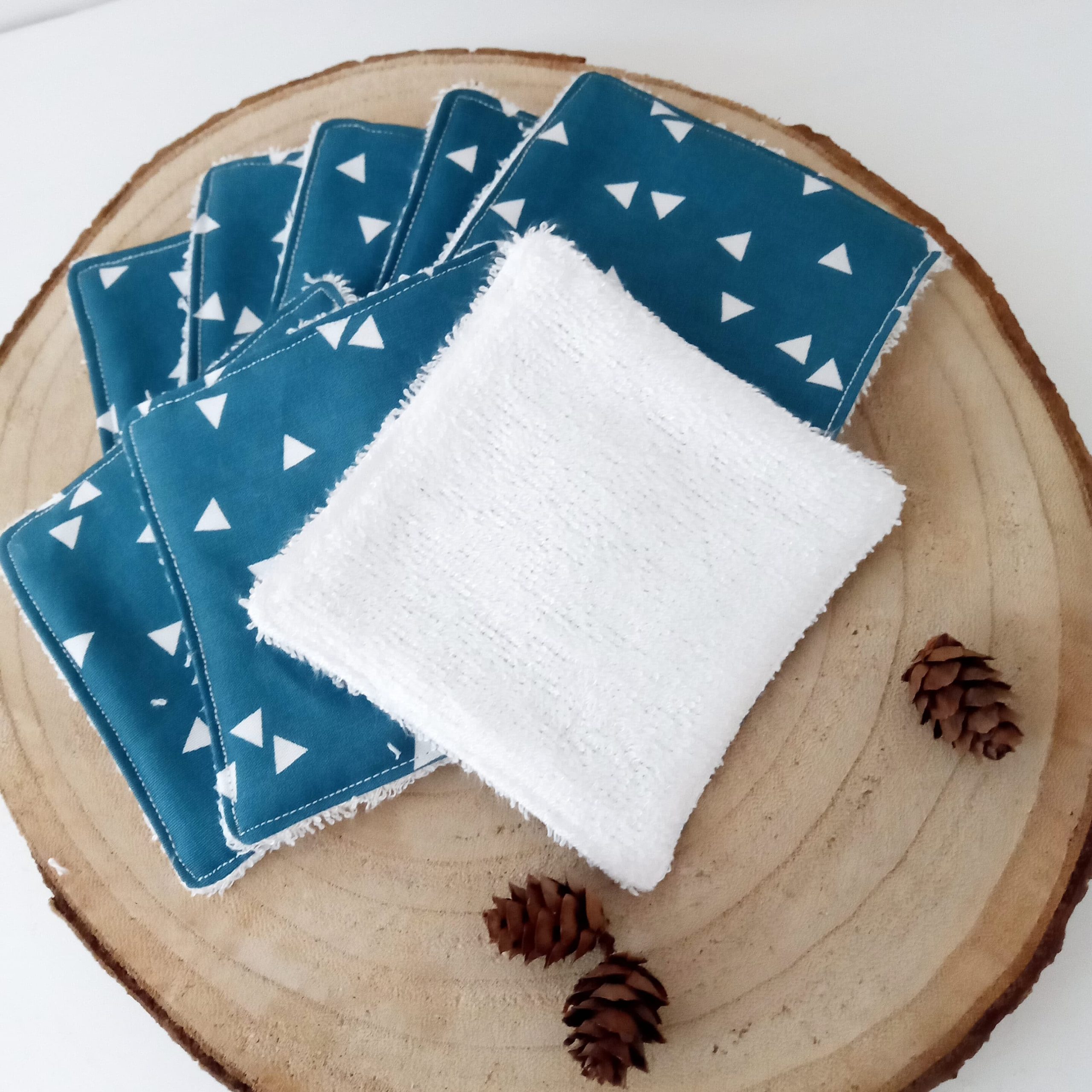 Lingettes lavables, triangles fond canard – Image 2