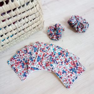 Lingettes lavables, Liberty wiltshire rouge violet