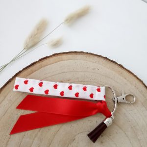 Porte clés, cœurs rouges