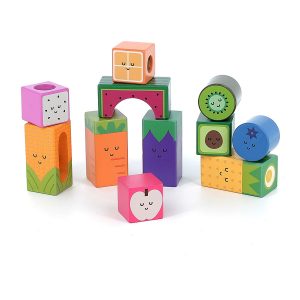 Cubes sonores en bois, Fruits et légumes – Vilac
