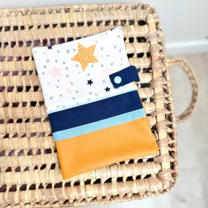 Protège carnet de santé, blue star et simili jaune