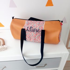 Sac polochon, simili safran et liberty phoebe