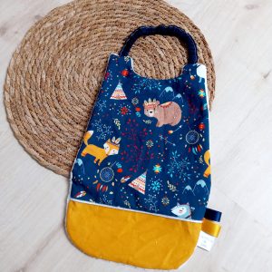 Serviette élastiquée, grenade adventure et uni curry