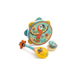 Set musical tambourin, maracas et castagnette Animambo – Djeco 06016