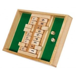 Shut the box double 9 en bois
