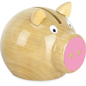 Tirelire bois naturelle museau rose Fabriquer en France – Vilac